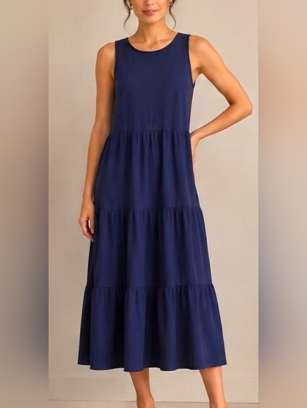 Nicole MIller Sleveless Tiered Maxi Dress